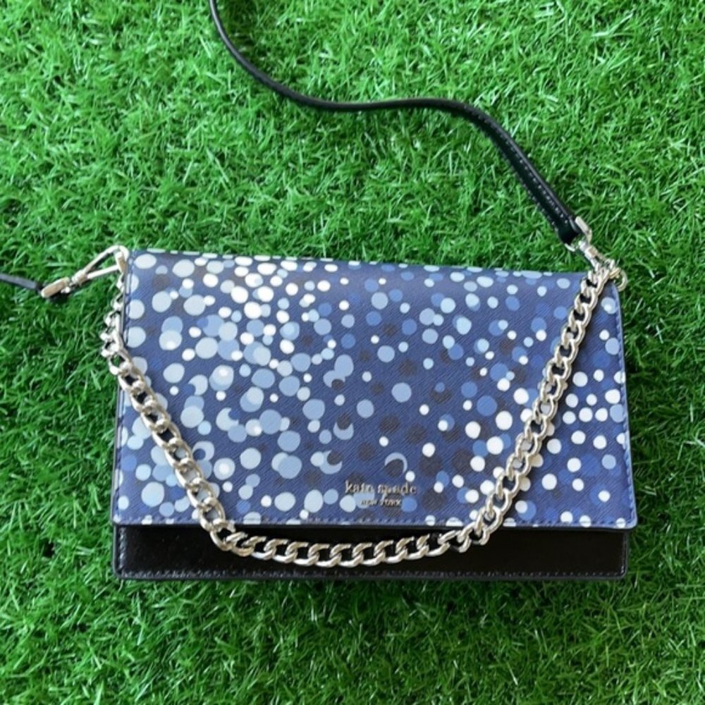 Kate Spade Cameron Convertible Crossbody Black with Multi-Colored Dots - Picture 4 of 16